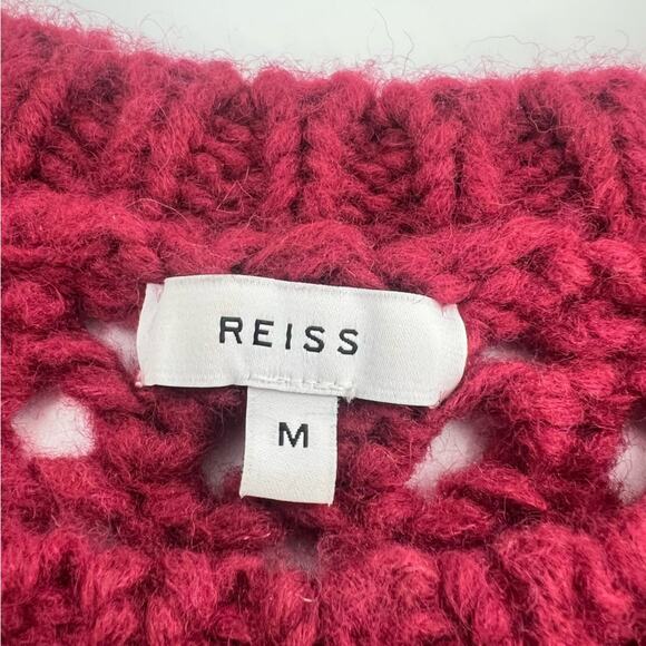 REISS Natalie open-knit wool-blend jumper sweater sz M - Picture 5 of 9